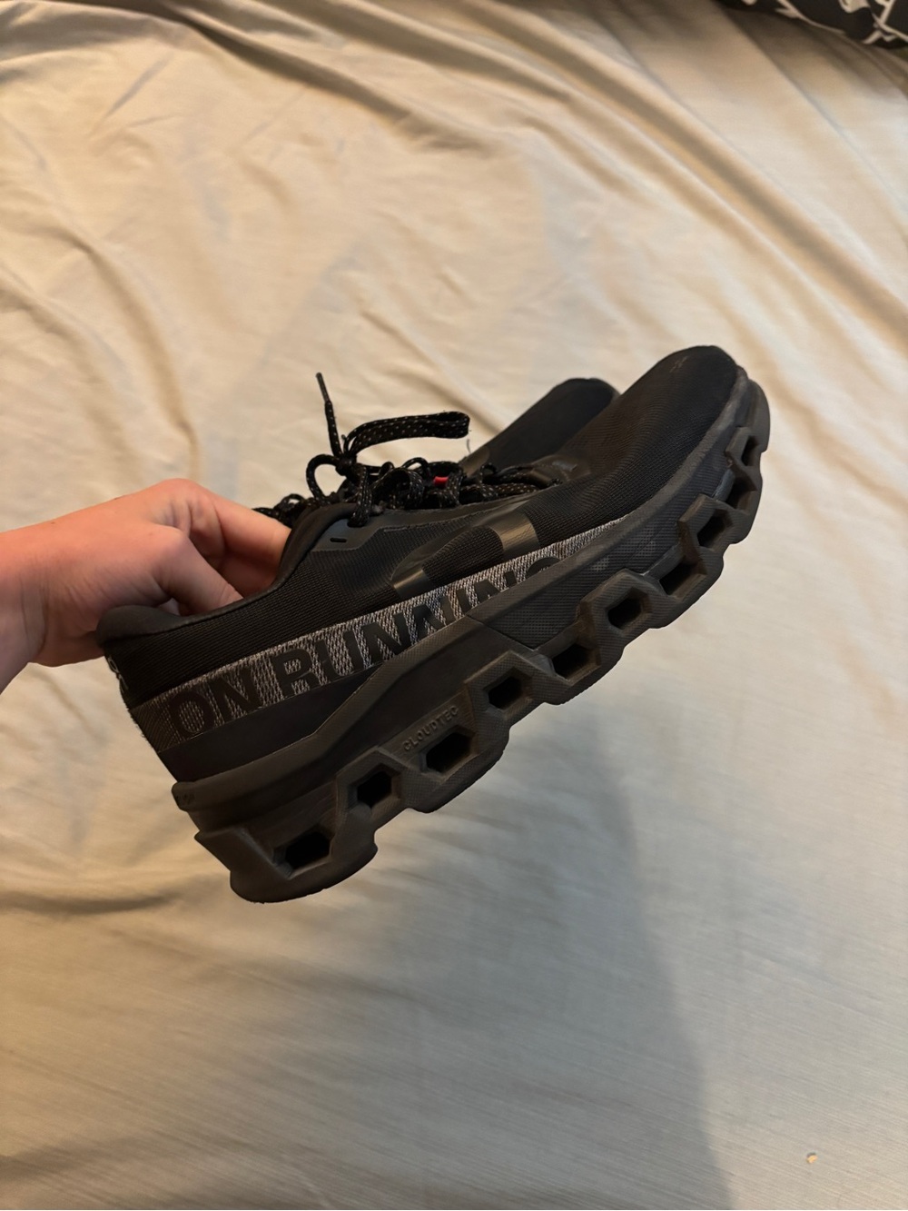 On Running Women's Black Athletic Shoe with Hexa-Cloud Sole
